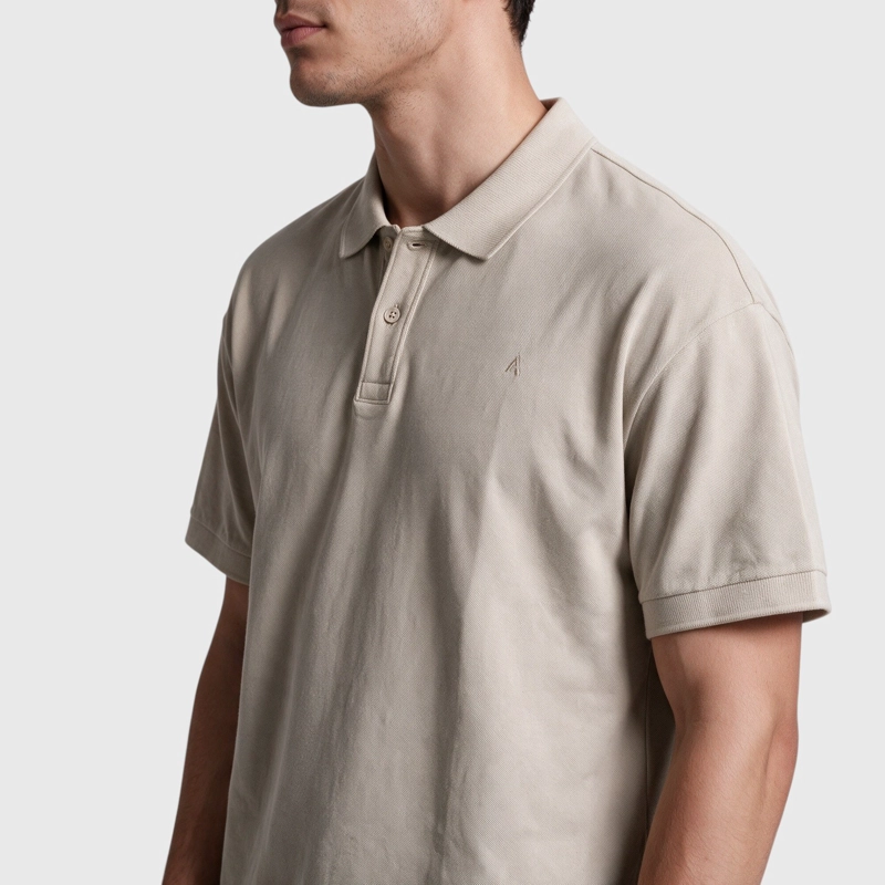 POLERA PIQUE ALGODON BEIGE BLACK BUBBA - 3