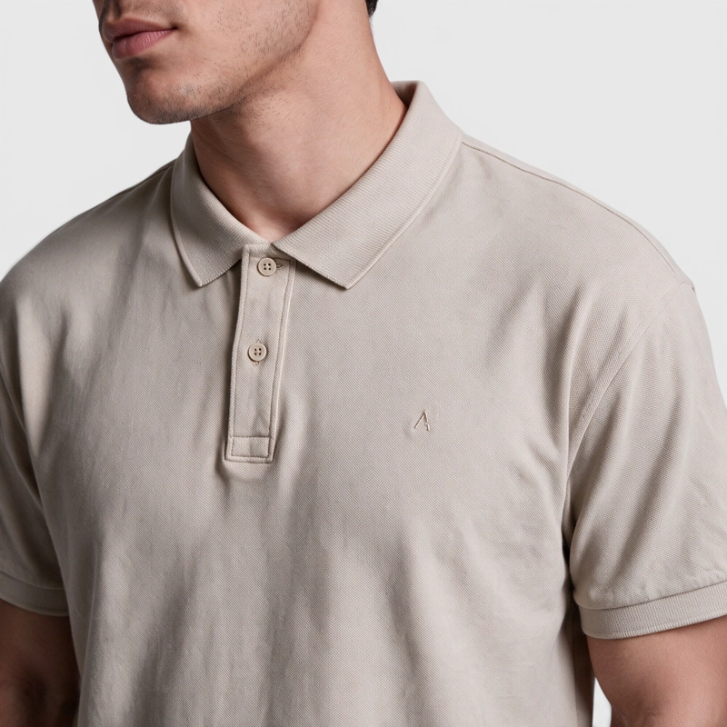 POLERA PIQUE ALGODON BEIGE BLACK BUBBA - 4