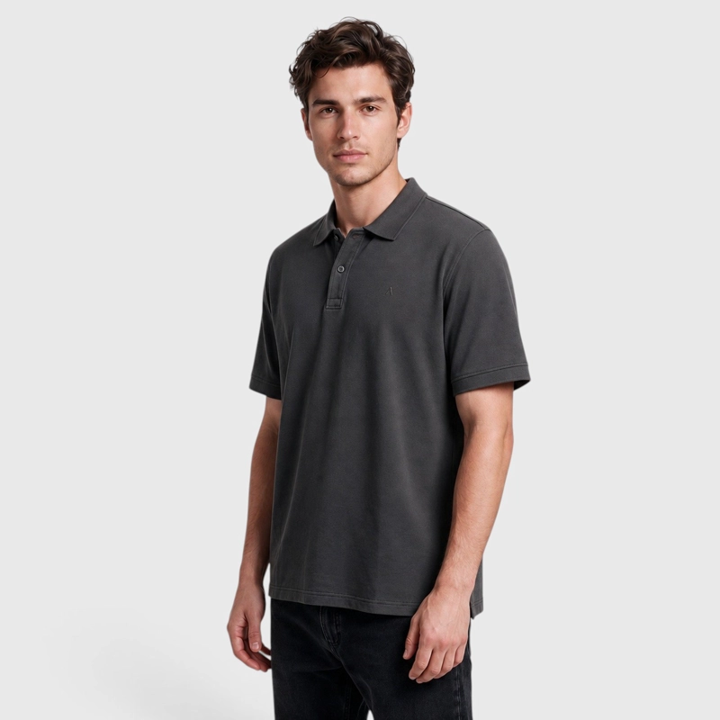 POLERA PIQUE ALGODON GRIS MARENGO BLACK BUBBA - 1
