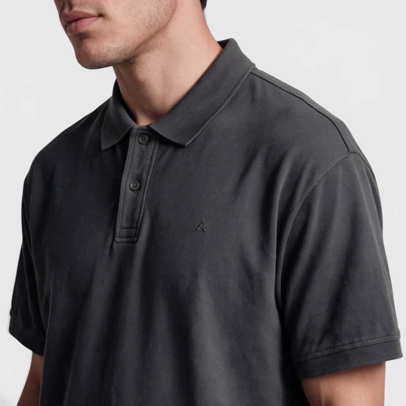 POLERA PIQUE ALGODON GRIS MARENGO BLACK BUBBA - 5