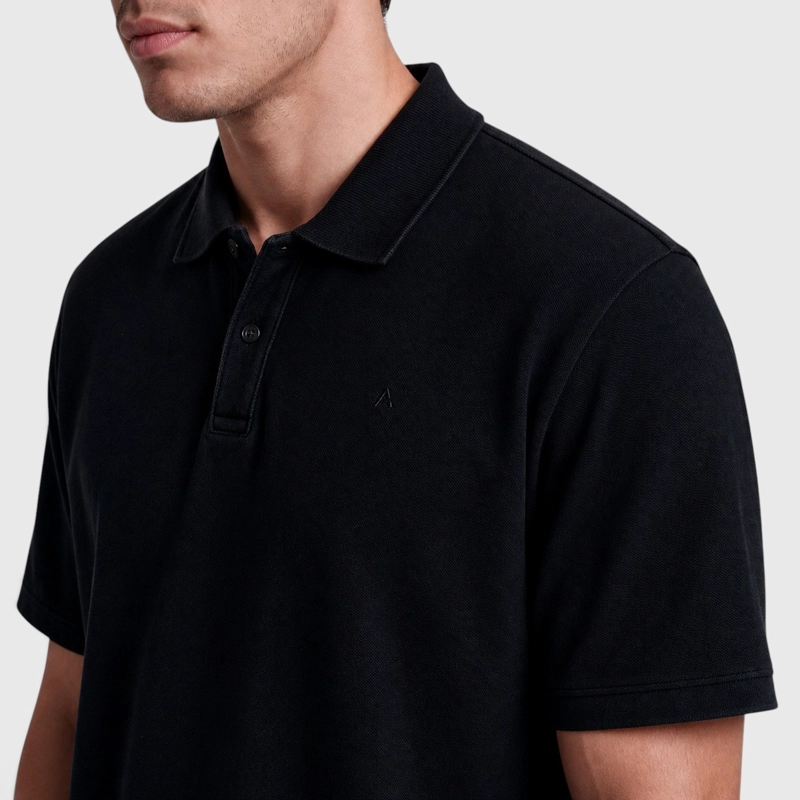 POLERA PIQUE ALGODON NEGRA BLACK BUBBA - 4