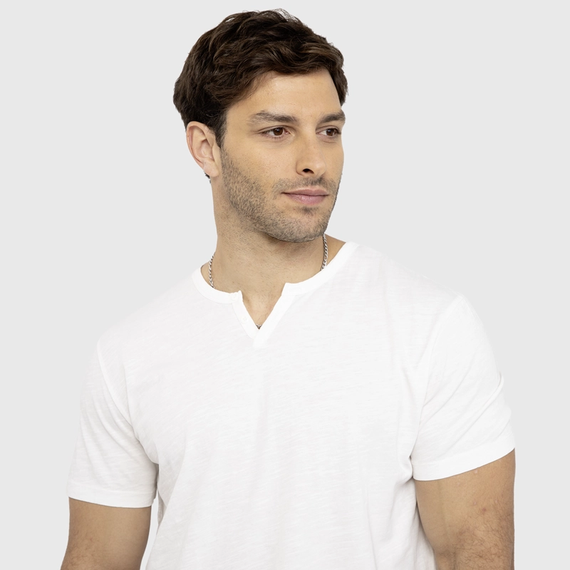 POLERA HENLEY MANGA CORTA BLANCA BLACK BUBBA - 3