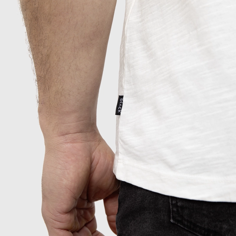 POLERA HENLEY MANGA CORTA BLANCA BLACK BUBBA - 5