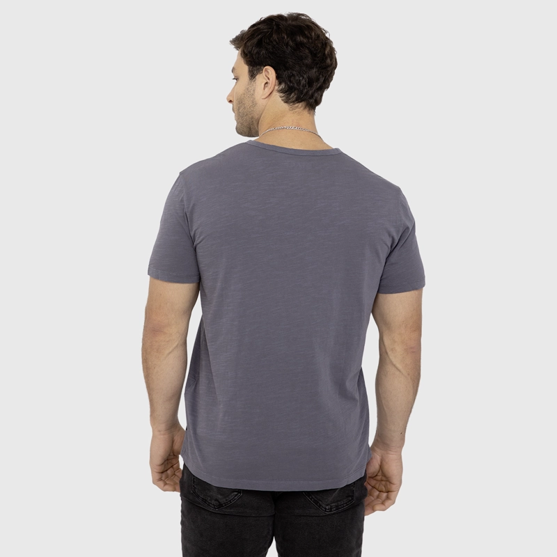 POLERA HENLEY MANGA CORTA GRIS MARENGO BLACK BUBBA - 2