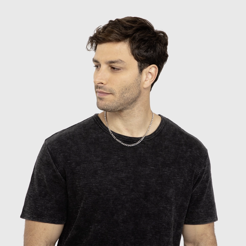 POLERA WAFFLE MANGA CORTA GRIS MARENGO BLACK BUBBA - 3