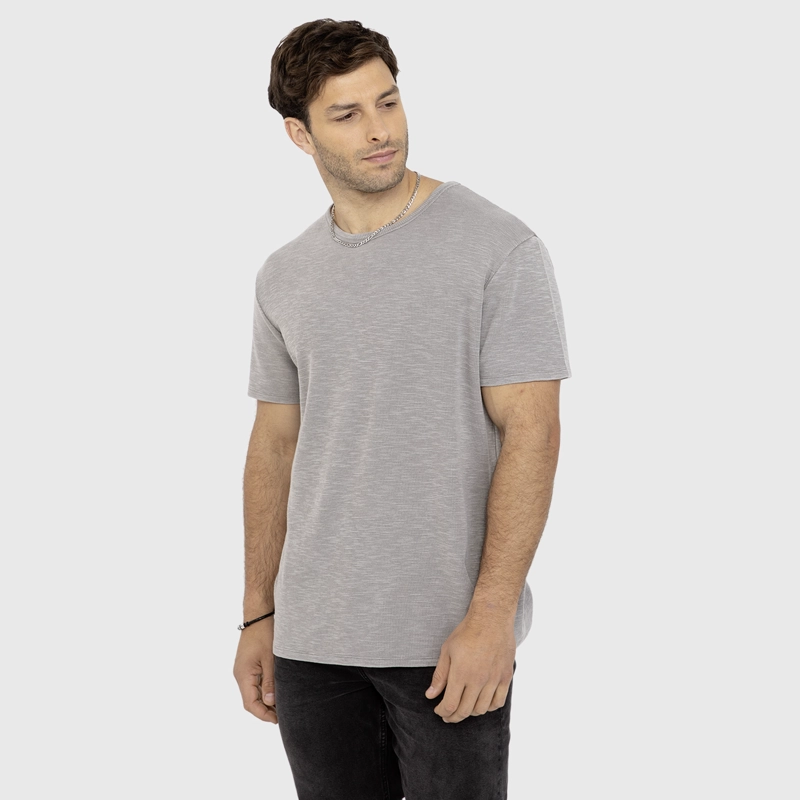 POLERA WAFFLE MANGA CORTA GRIS CLARO BLACK BUBBA - 1