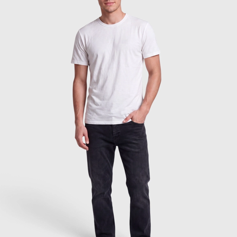 POLERA SLUB COTTON MANGA CORTA BLANCA BLACK BUBBA - 3