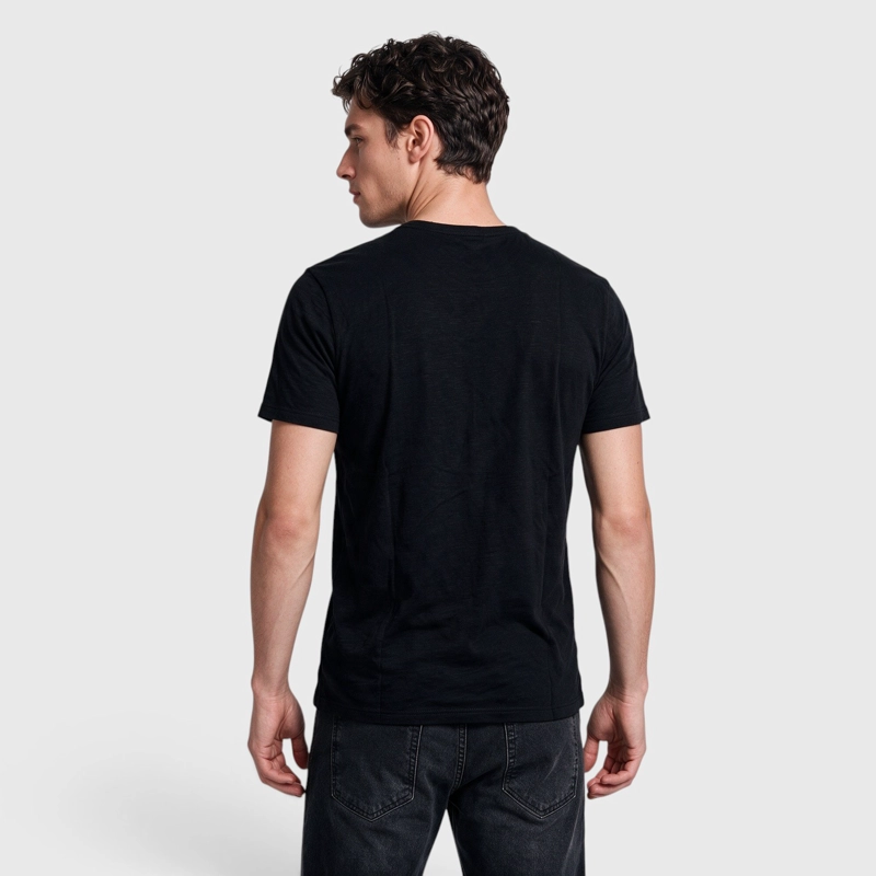 POLERA SLUB COTTON MANGA CORTA NEGRA BLACK BUBBA - 2