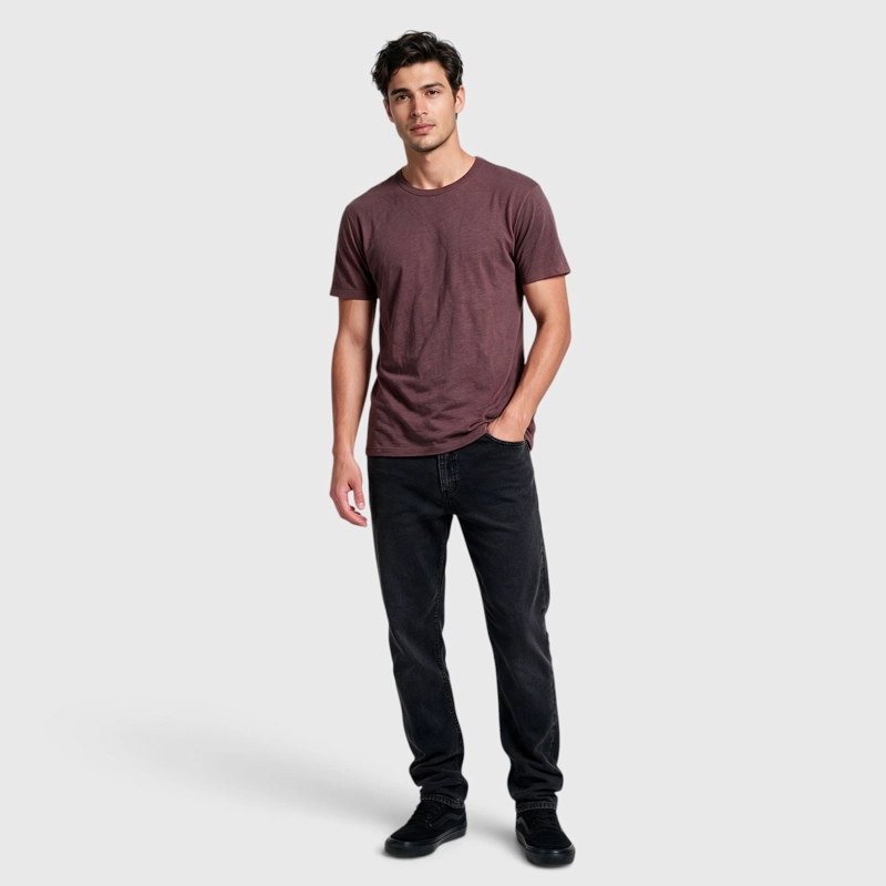 POLERA SLUB COTTON MANGA CORTA BURDEO BLACK BUBBA - 3