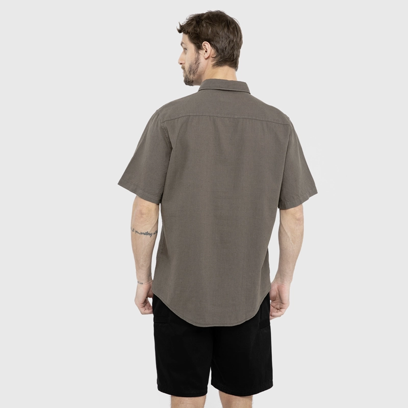 CAMISA LINO MANGA CORTA MOKKA BLACK BUBBA - 2