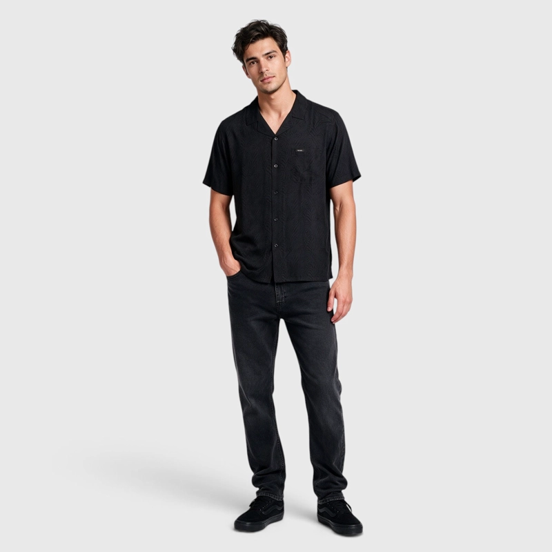 CAMISA VISCOSA SELVA GRIS OSCURO BLACK BUBBA - 5