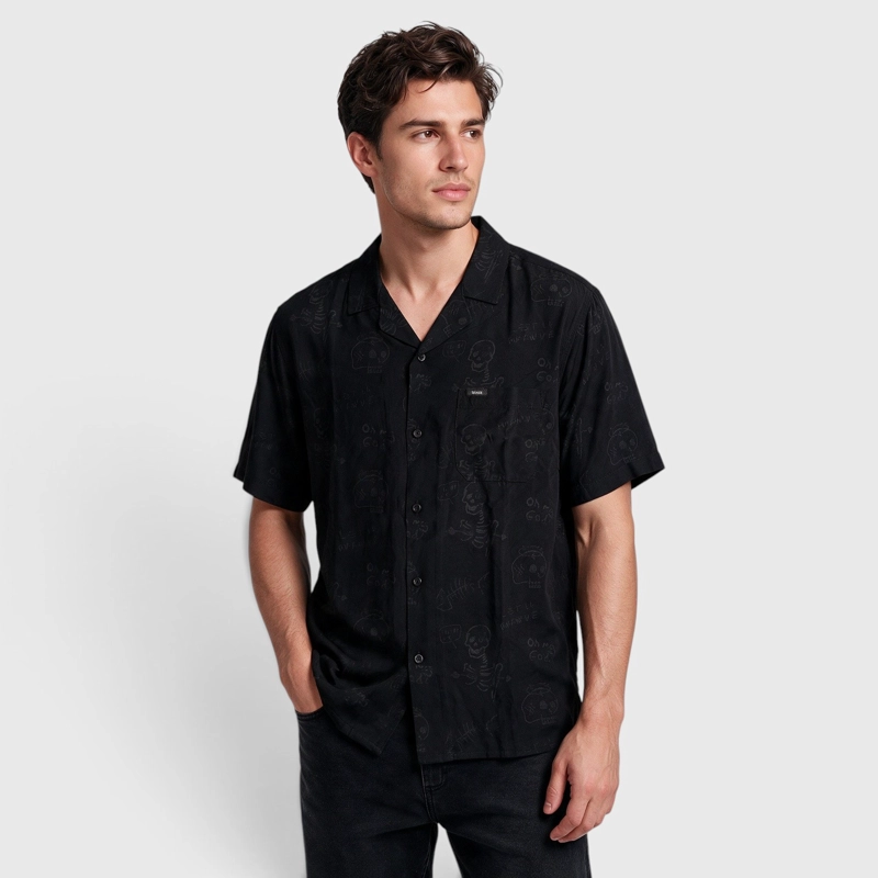 CAMISA VISCOSA FEAR NEGRO BLACK BUBBA - 1