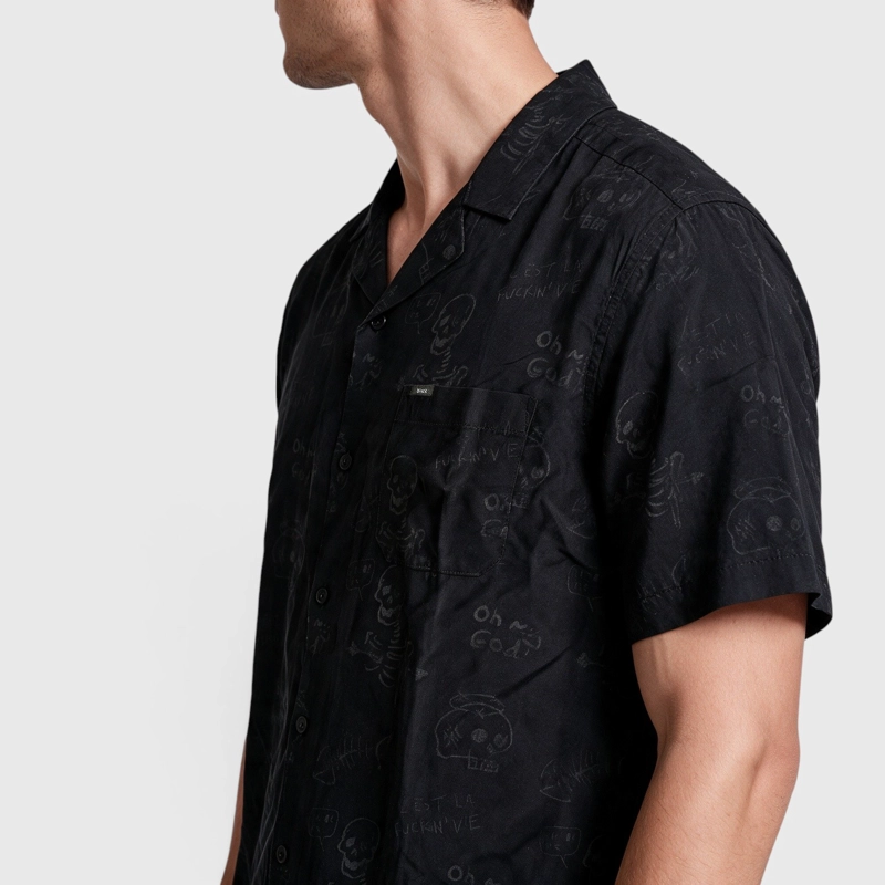 CAMISA VISCOSA FEAR NEGRO BLACK BUBBA - 3