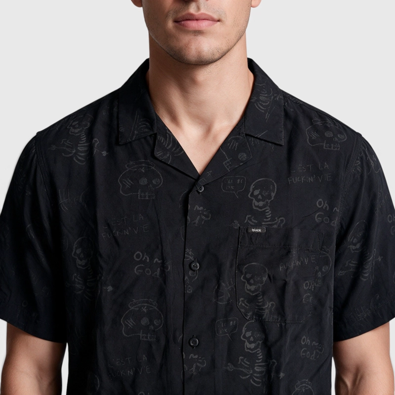 CAMISA VISCOSA FEAR NEGRO BLACK BUBBA - 4