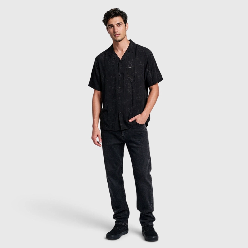 CAMISA VISCOSA FEAR NEGRO BLACK BUBBA - 5