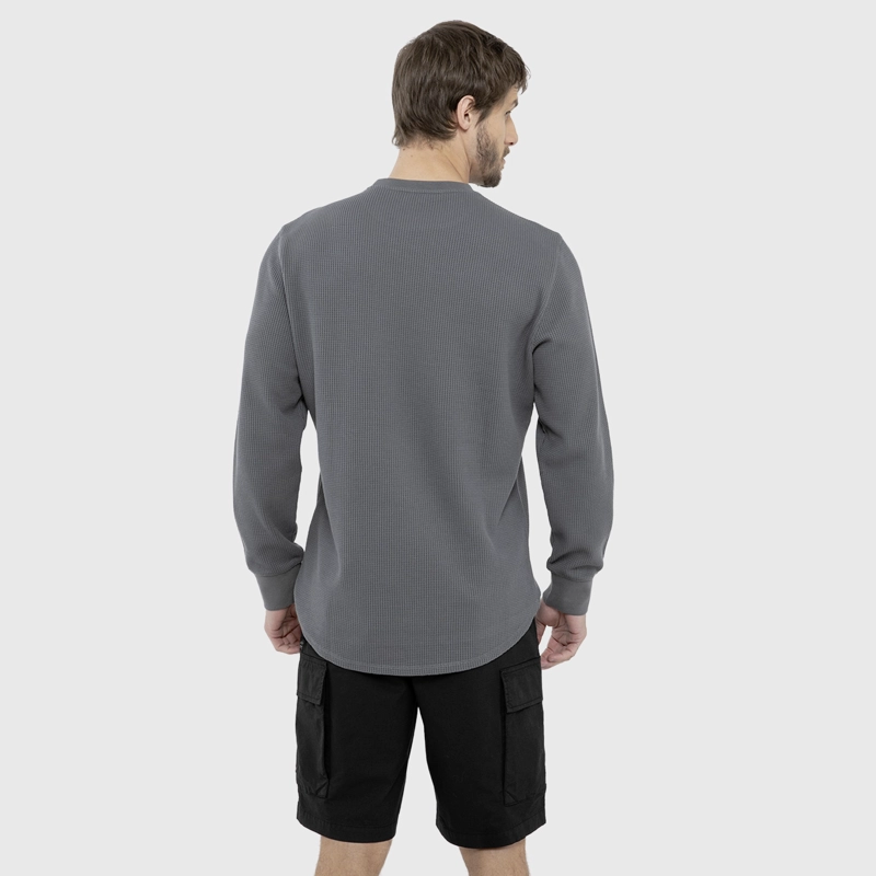 POLERON CREWNECK WAFFLE SUMMER GREY BLACK BUBBA - 2