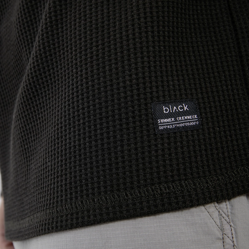 POLERON CREWNECK WAFFLE SUMMER COFFEE BLACK BUBBA - 4