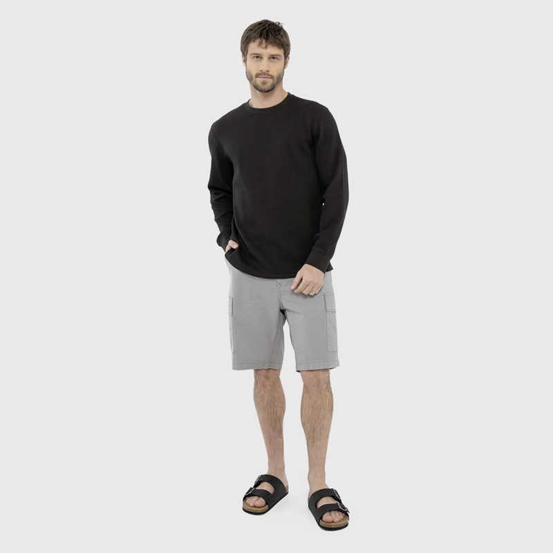 POLERON CREWNECK WAFFLE SUMMER COFFEE BLACK BUBBA - 5