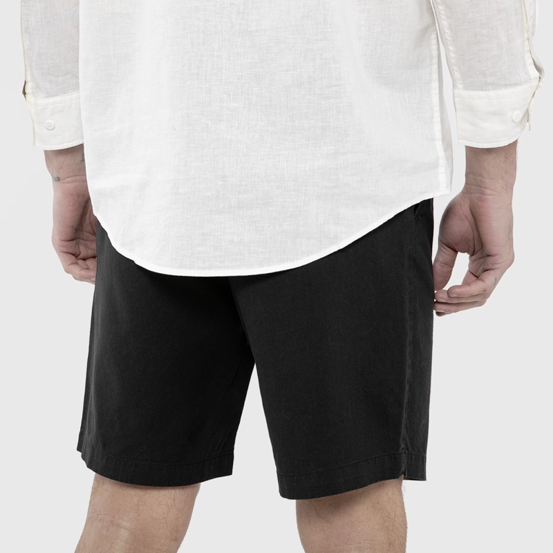 SHORT LINO ALGODON NEGRO BLACK BUBBA - 2