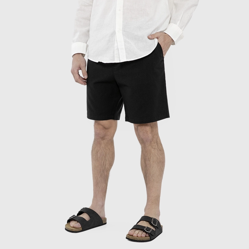 SHORT LINO ALGODON NEGRO BLACK BUBBA - 3