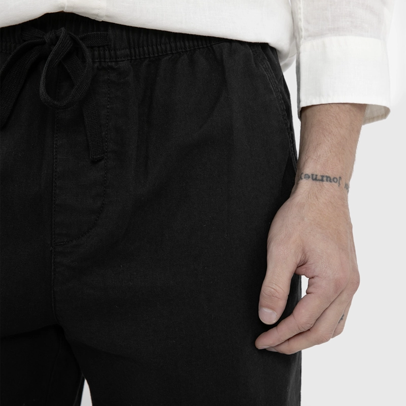 SHORT LINO ALGODON NEGRO BLACK BUBBA - 4