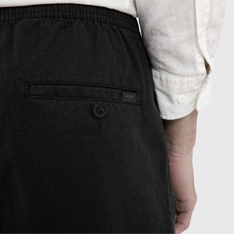 SHORT LINO ALGODON NEGRO BLACK BUBBA - 5