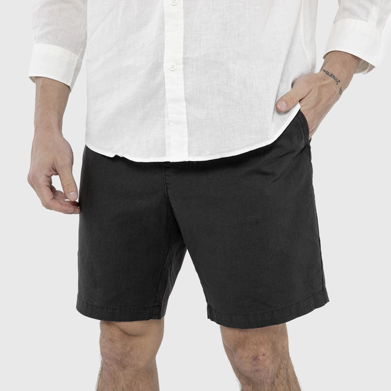 SHORT LINO ALGODON GRIS OSCURO BLACK BUBBA - 1