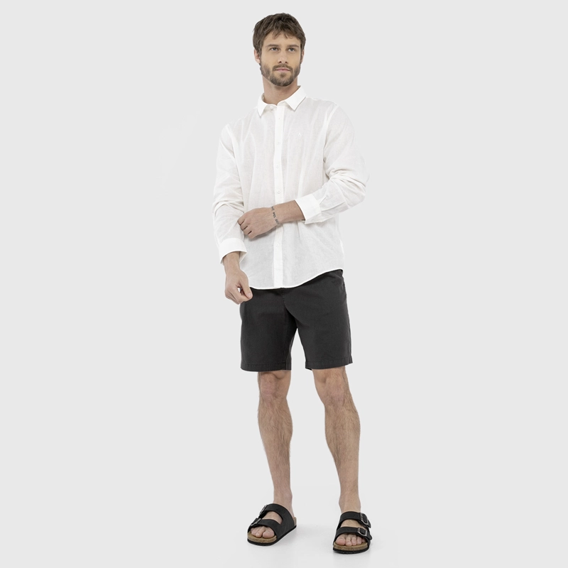 SHORT LINO ALGODON GRIS OSCURO BLACK BUBBA - 6