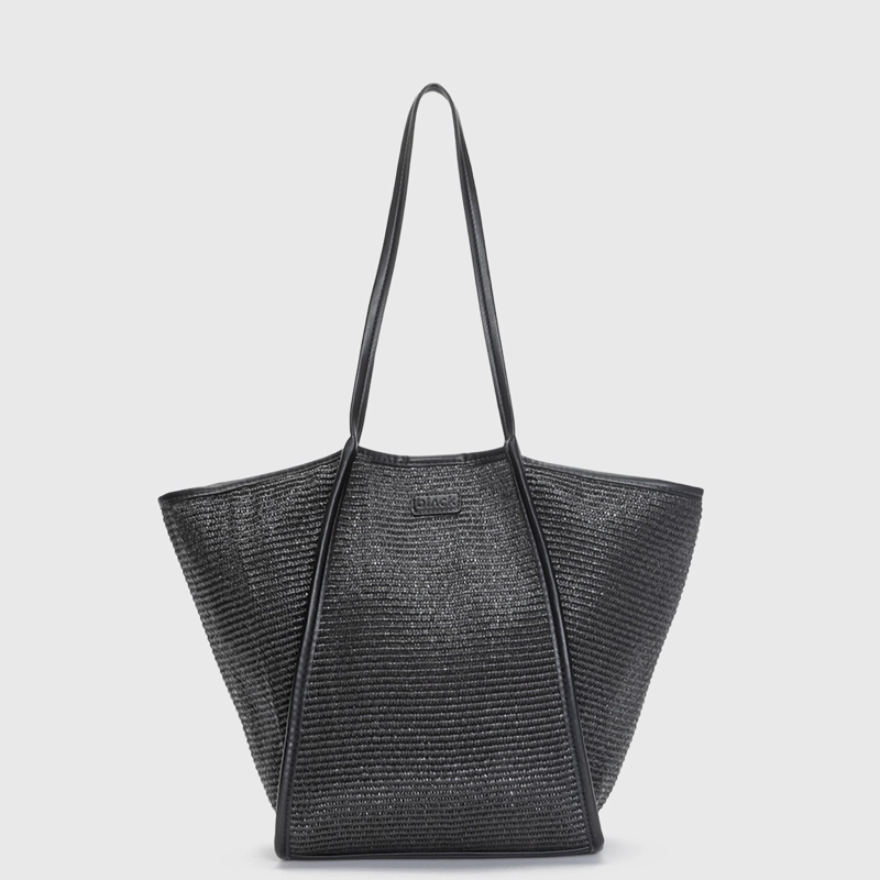 CARTERA TOTE SOFT RAFFIA BLACK BLACK BUBBA - 1