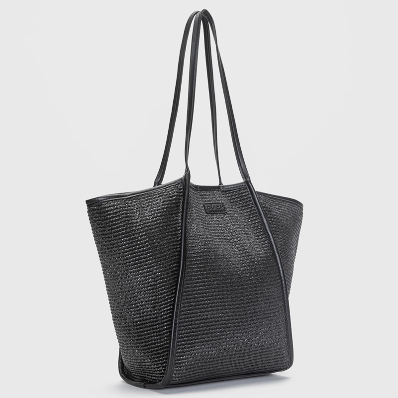 CARTERA TOTE SOFT RAFFIA BLACK BLACK BUBBA - 2