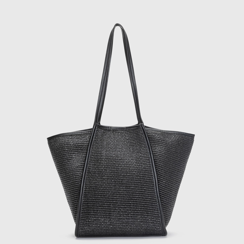 CARTERA TOTE SOFT RAFFIA BLACK BLACK BUBBA - 3