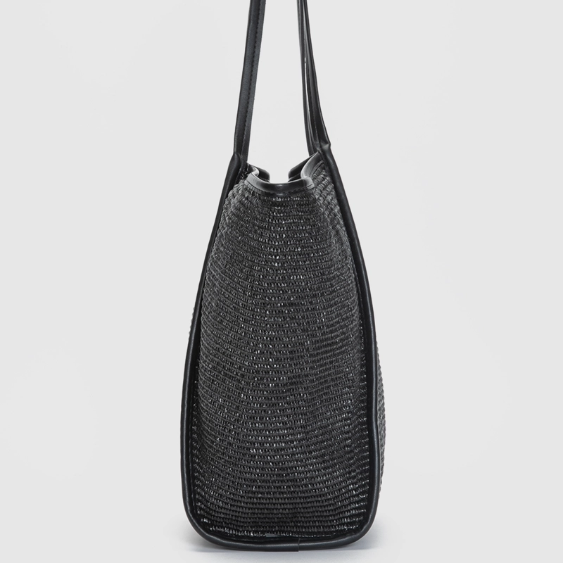 CARTERA TOTE SOFT RAFFIA BLACK BLACK BUBBA - 5
