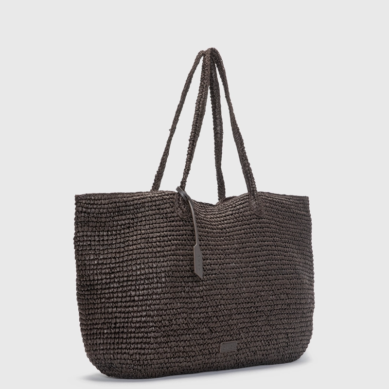 CARTERA TOTE RAFFIA MOKA BLACK BUBBA - 2