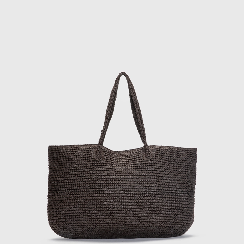 CARTERA TOTE RAFFIA MOKA BLACK BUBBA - 3