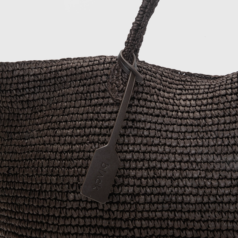 CARTERA TOTE RAFFIA MOKA BLACK BUBBA - 5
