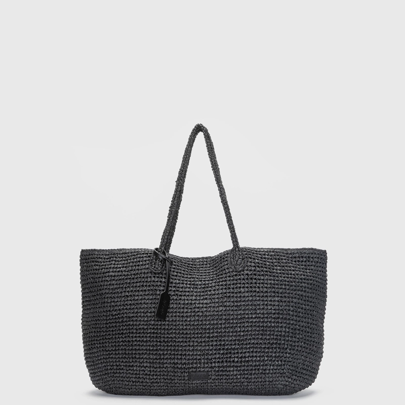 CARTERA TOTE RAFFIA BLACK BLACK BUBBA - 1