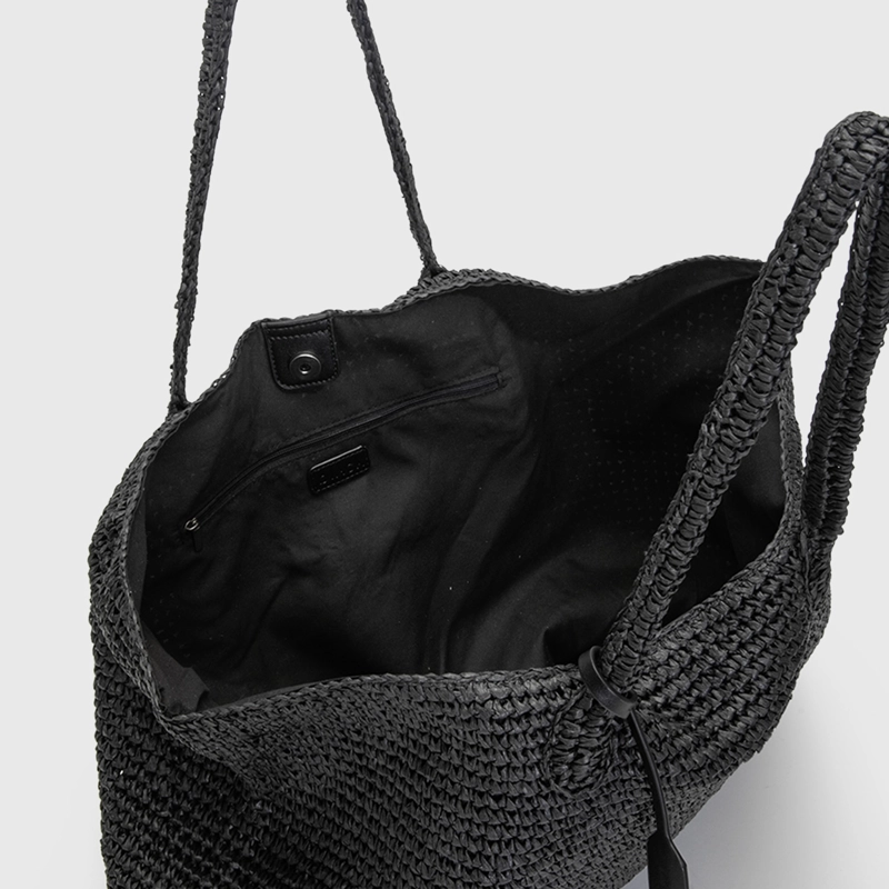 CARTERA TOTE RAFFIA BLACK BLACK BUBBA - 4