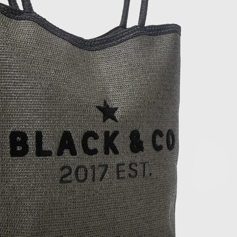 BOLSO TOTE RAFFIA FORMENTERA MOSS BLACK BUBBA - 5