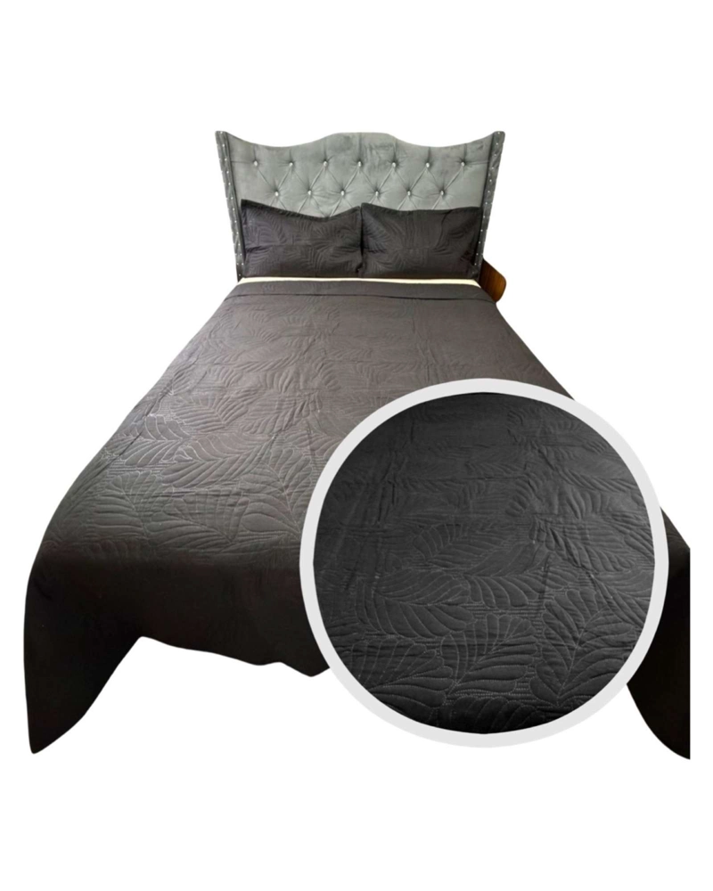 COLCHA QUILT DE LUJO VERANO 2 PLAZA NEGRO - 1