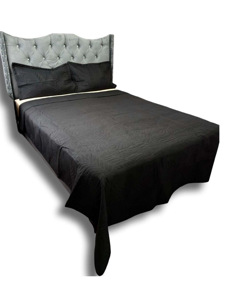 COLCHA QUILT DE LUJO VERANO 2 PLAZA NEGRO - 3
