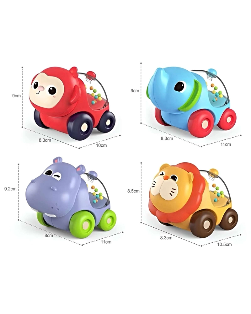 SET DE 4 CARROS DE JUGUETE CON FORMA DE ANIMALITOS - 3
