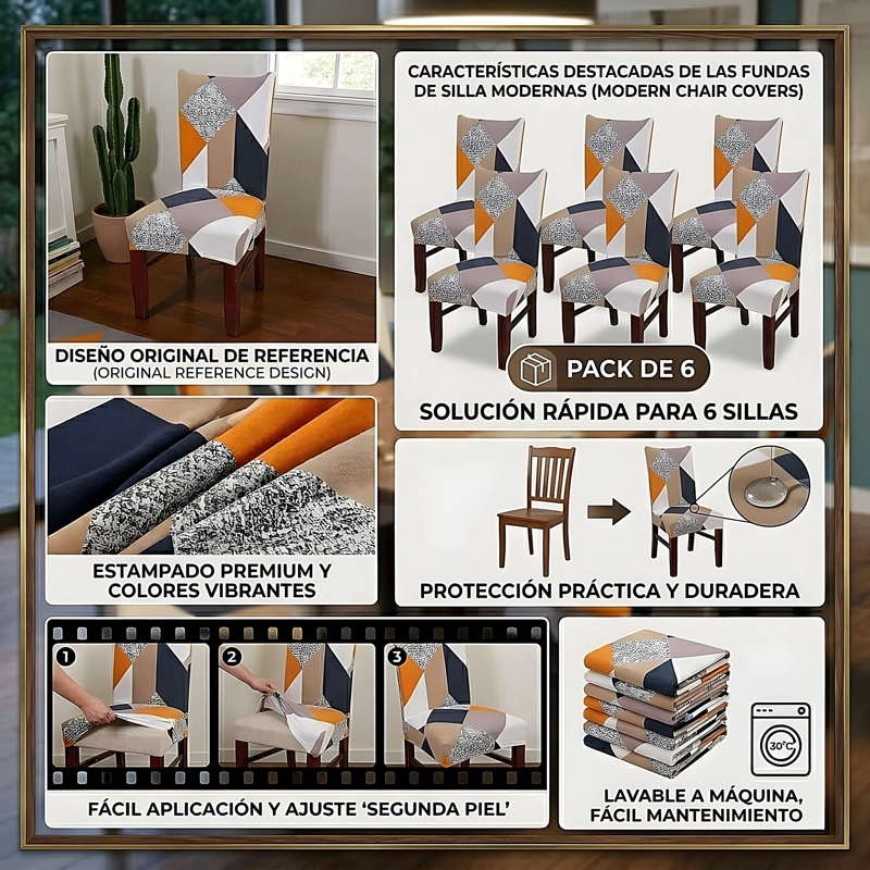 JUEGO DE 6 FUNDAS DE SILLAS F11 - 2