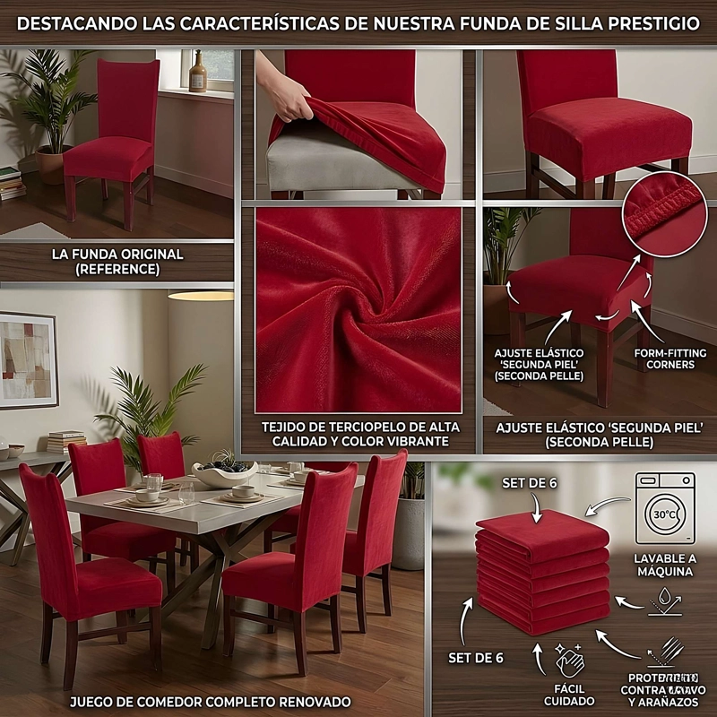 JUEGO DE 6 FUNDAS DE SILLAS F9 - 2