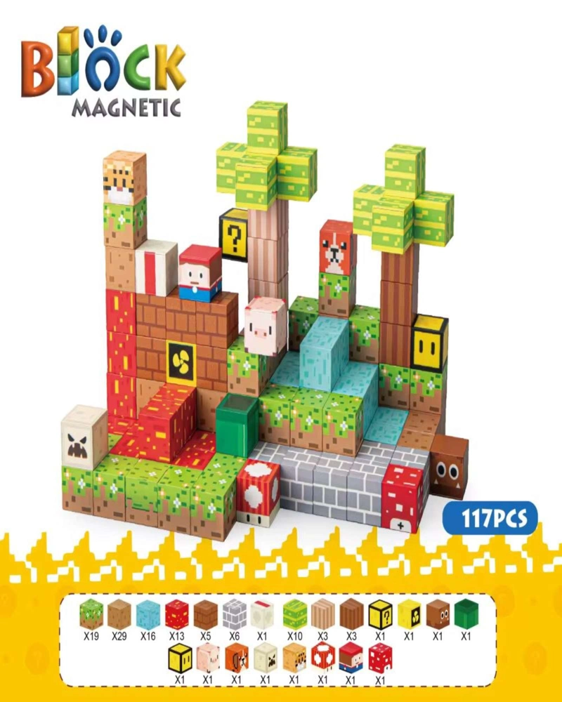 JUGUETE CUBO MAGNETICO 117 PIEZAS DISEÑO MINE-CRATF - 2