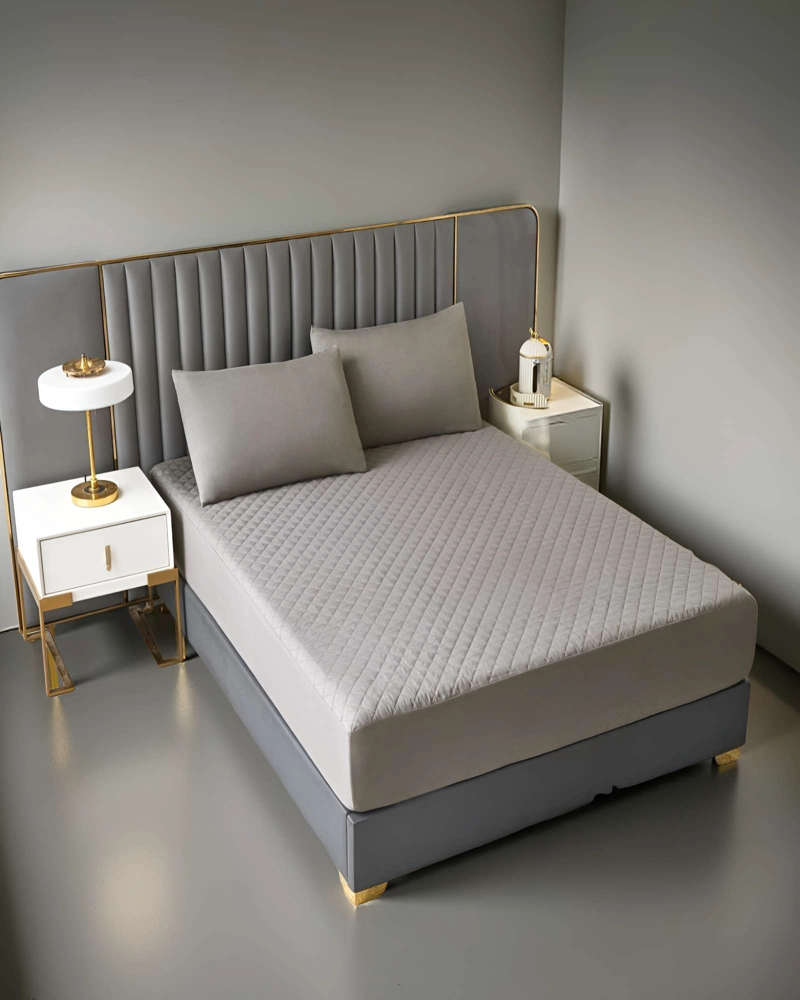 PROTECTOR PARA COLCHON IMPERMEABLE 2 PLAZAS GRIS CLARO - 3