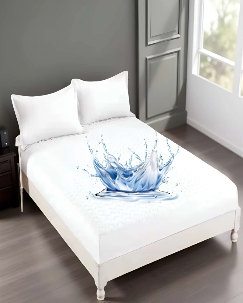 PROTECTOR PARA COLCHON IMPERMEABLE PLAZA Y MEDIA BLANCO - 4