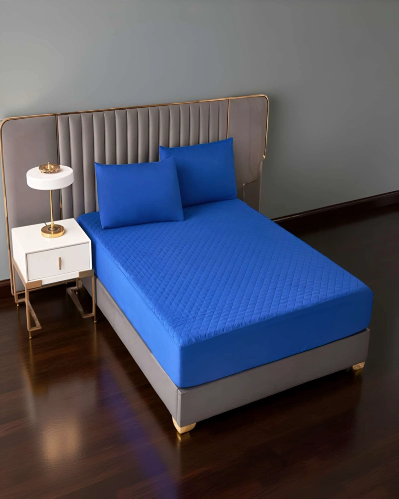 PROTECTOR PARA COLCHON IMPERMEABLE KING AZUL - 3