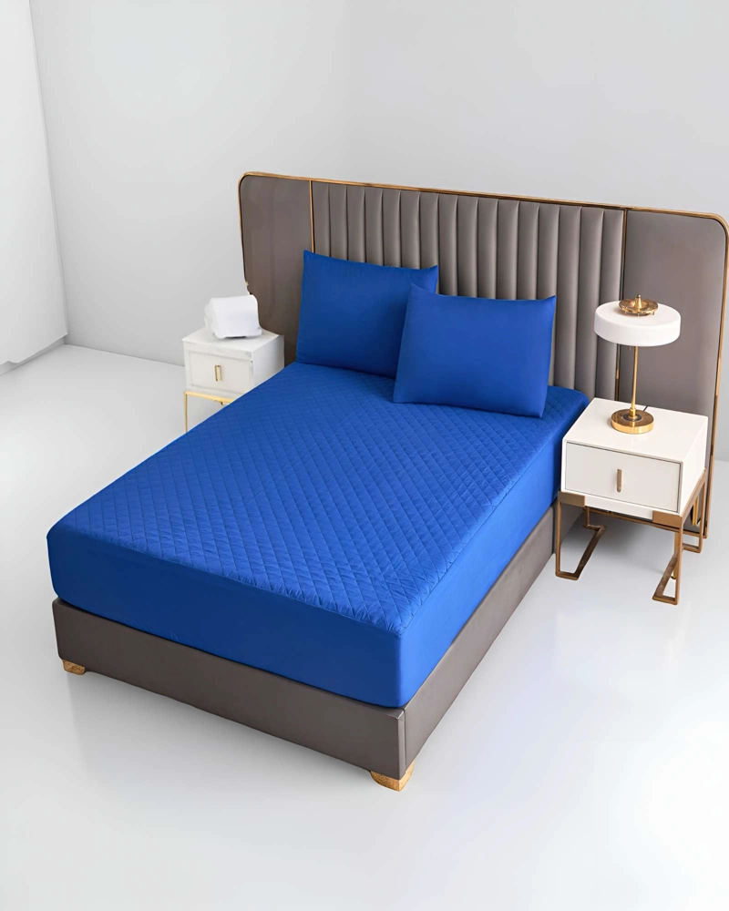 PROTECTOR PARA COLCHON IMPERMEABLE KING AZUL - 4