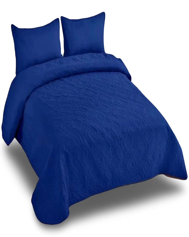 CUBRECAMA ELEGANTE  QUILT VERANO KING - SUPER KING 250 CM X 270 CM AZUL - 1