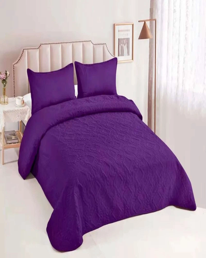 CUBRECAMA ELEGANTE  QUILT VERANO 2 PLAZA VIOLETA - 4